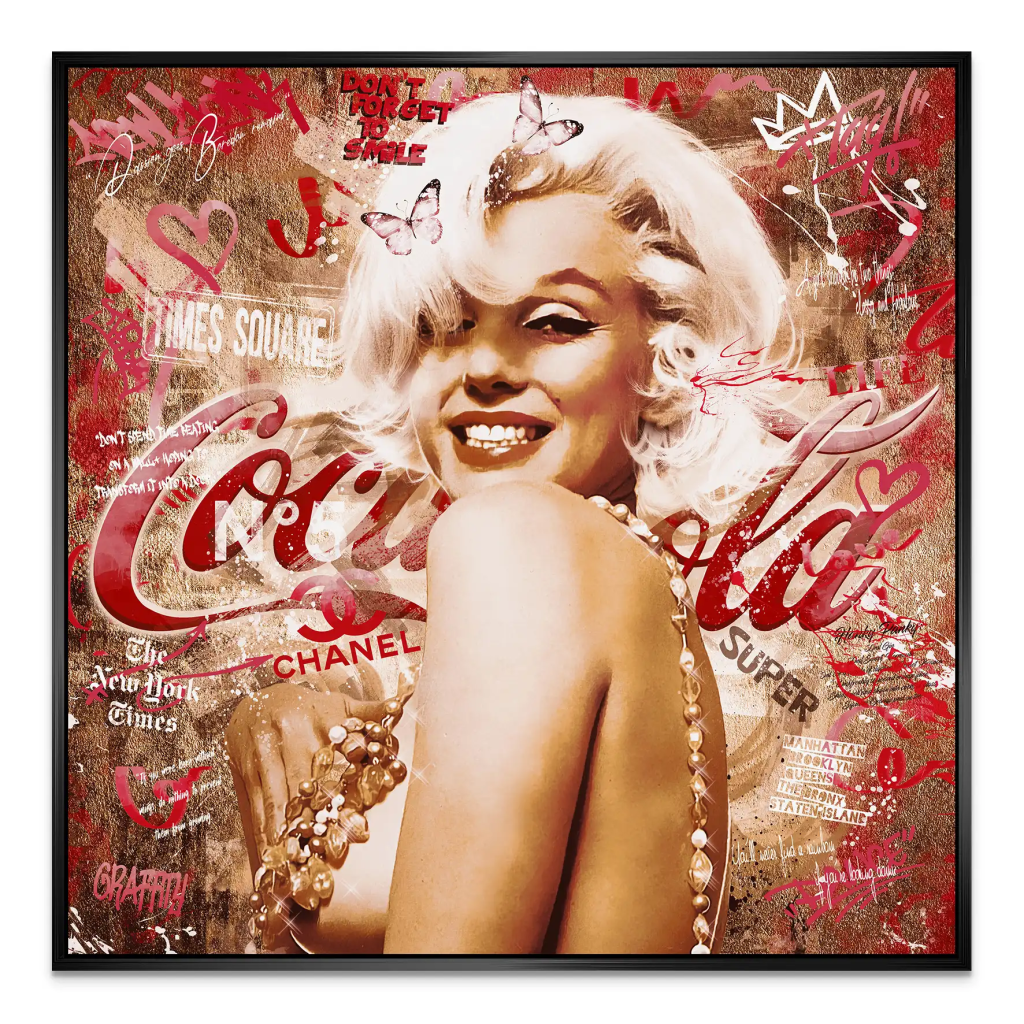 Marilyn Monroe Graffiti Retro Style AluDibond Bild INGALERIE