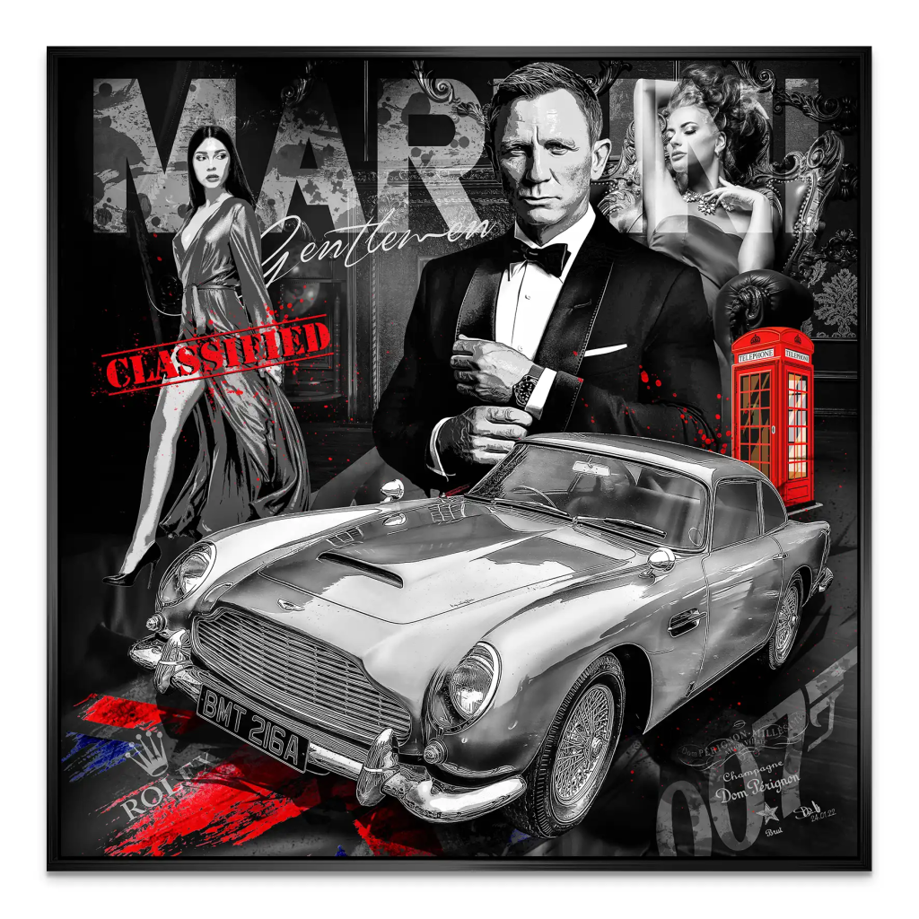 James Bond Black Style AluDibond Bild INGALERIE