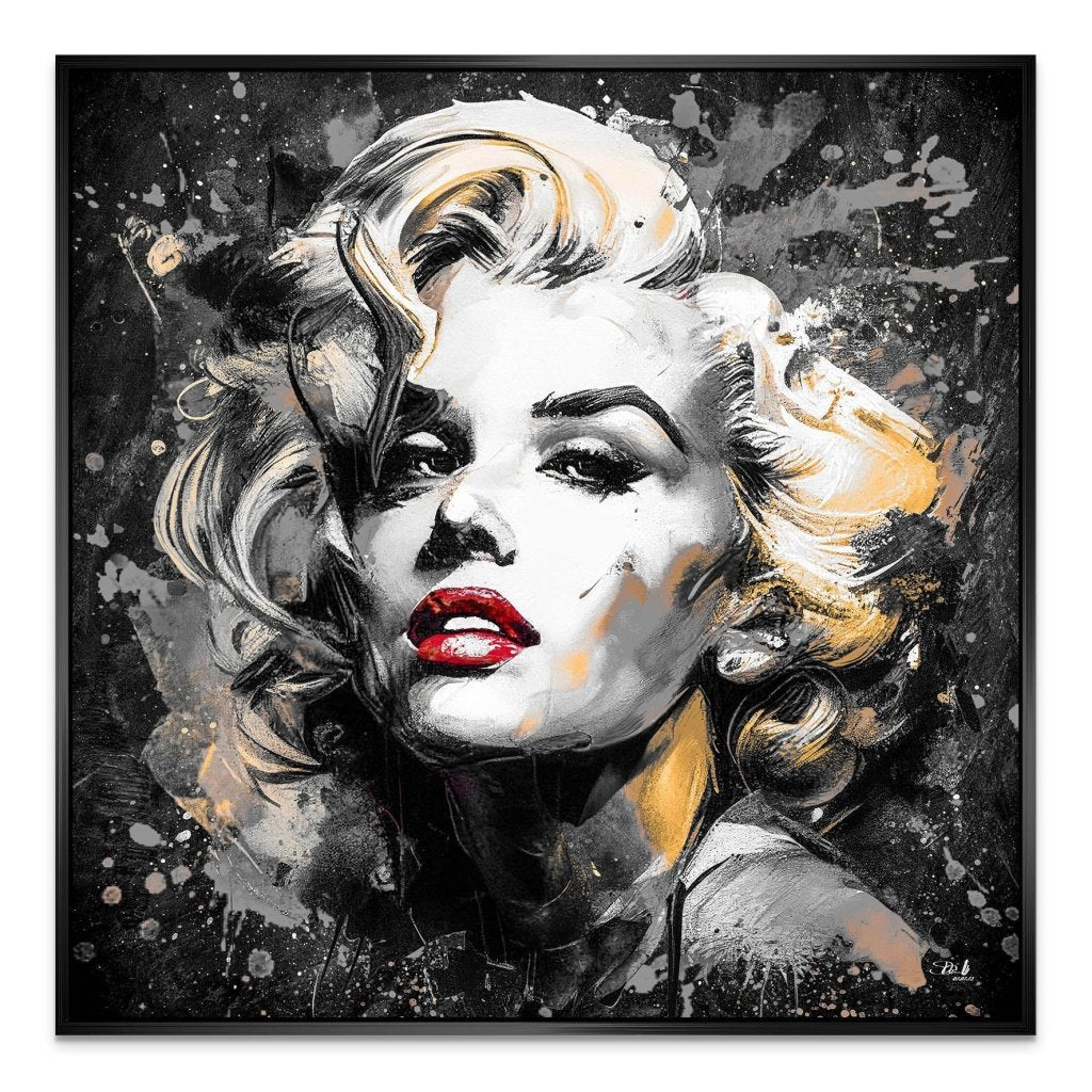 Marilyn Monroe Abstrakt Black AluDibond Bild INGALERIE