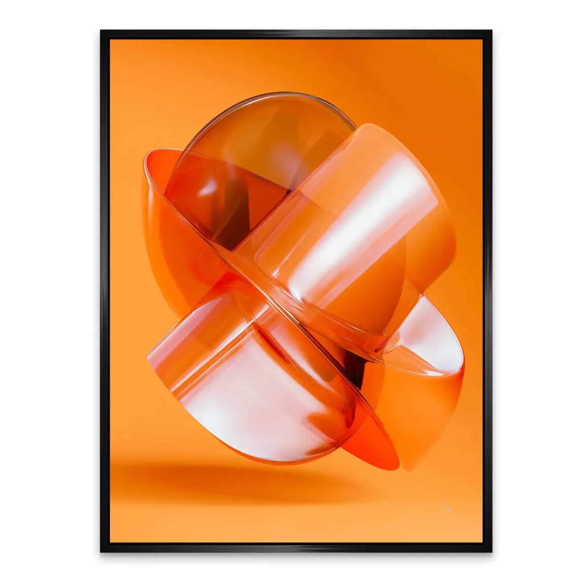 Orange Amber Abstrakt Alu Dibond Bild