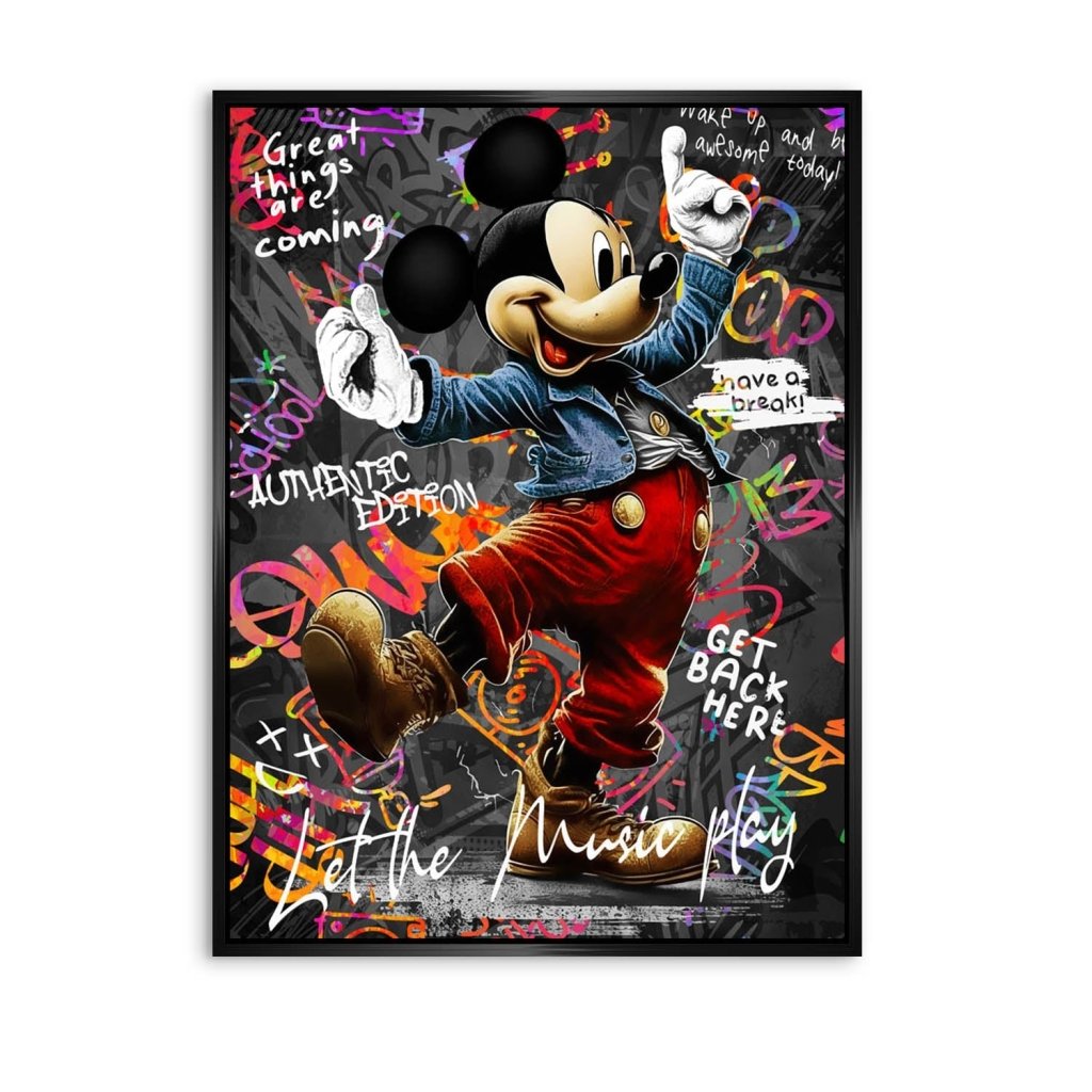Micky Maus Dance Street Art AluDibond Bild INGALERIE