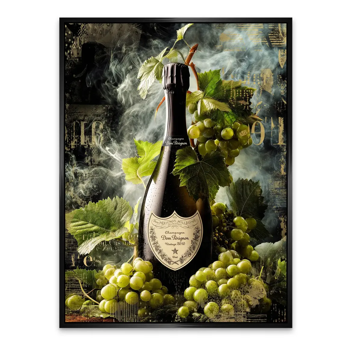 Champagner Reben Alu Dibond Wandbild