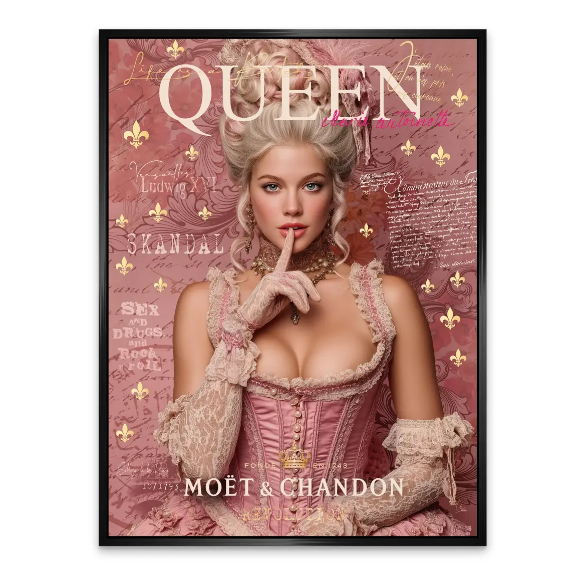 Marie Antoinette Rebellion Pop Art Alu Dibond Bild