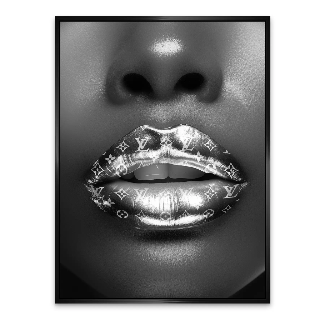 Vuitton Silver Lips AluDibond Bild INGALERIE