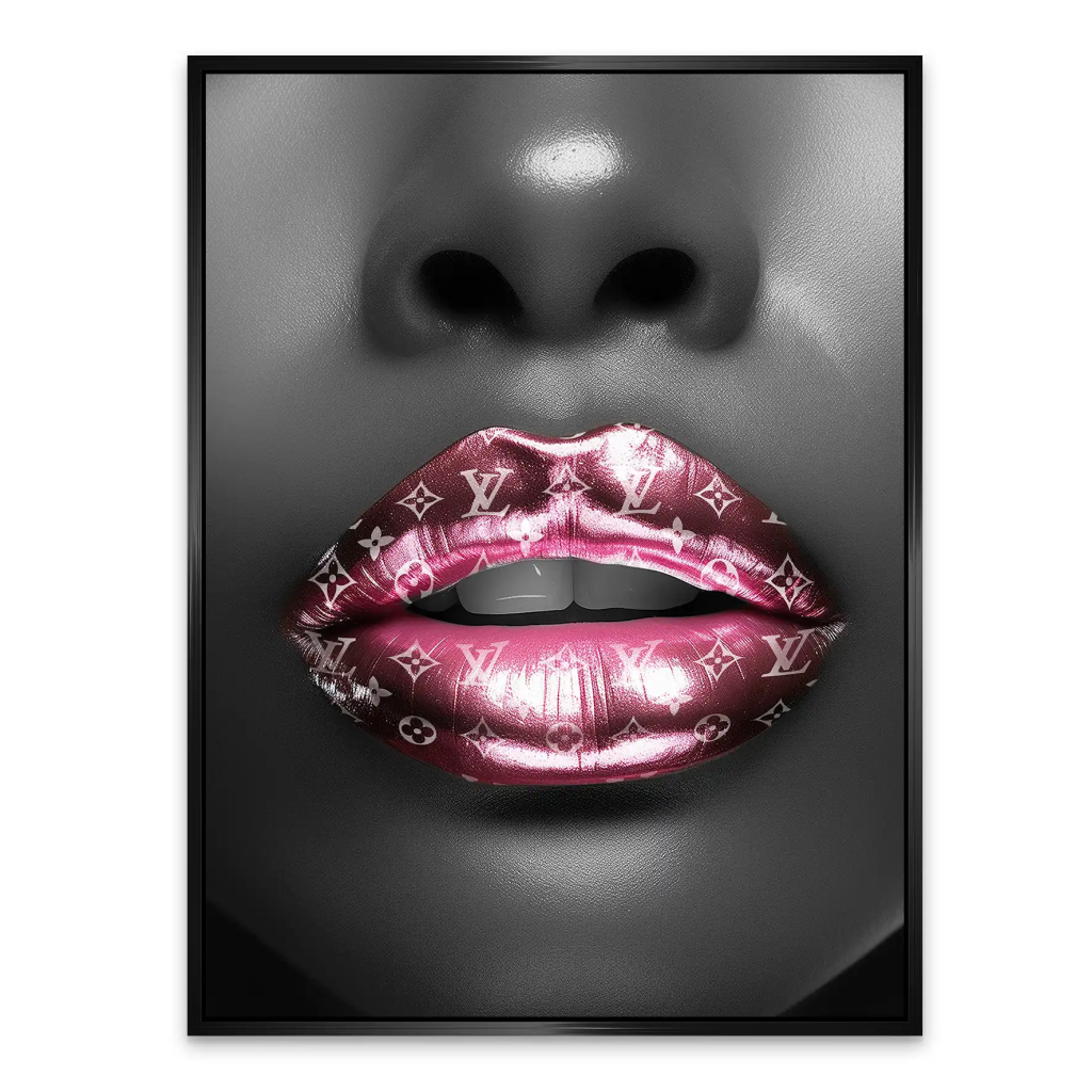 Vuitton Pink Lips AluDibond Bild INGALERIE