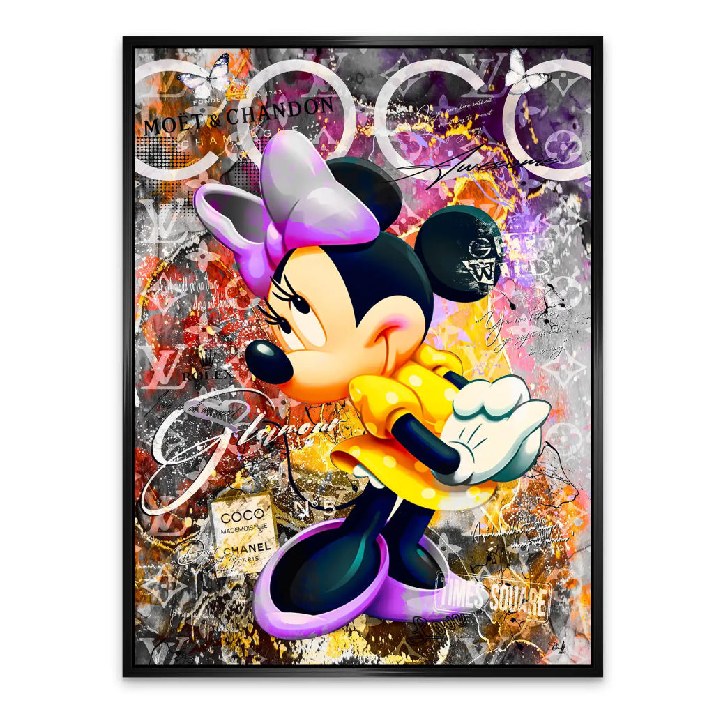 Minnie Maus Glamour Pop Art AluDibond Bild INGALERIE