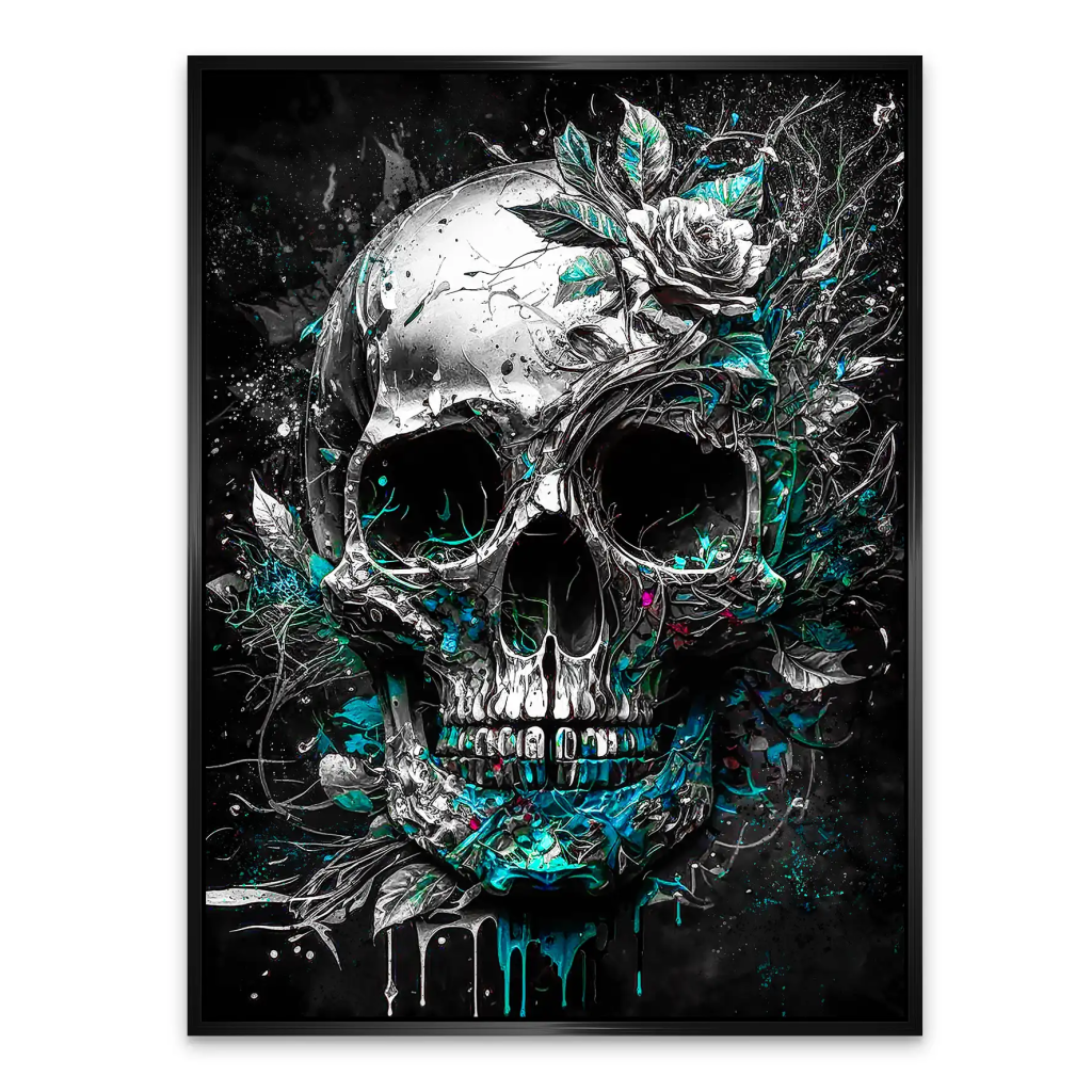 Totenkopf Silver Style AluDibond Bild INGALERIE