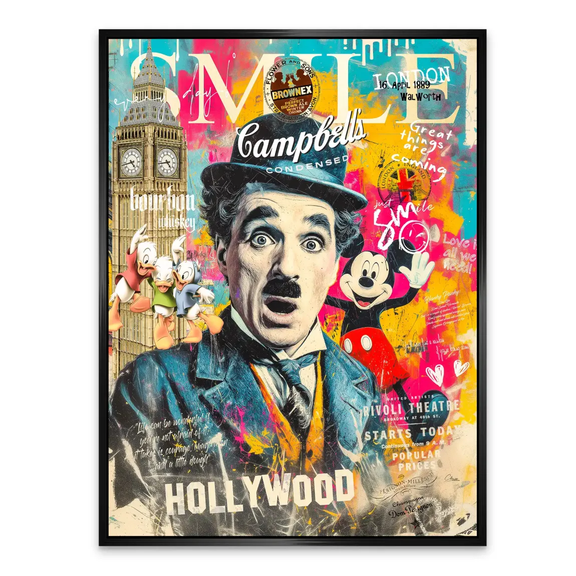 Smile Charlie & Micky Pop Art Alu Dibond Bild INGALERIE
