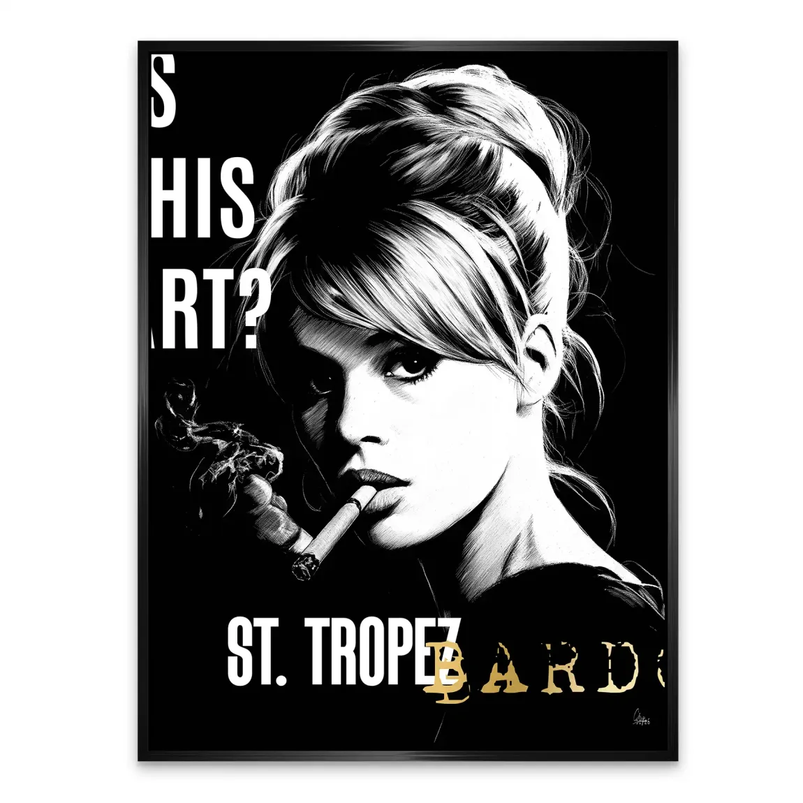 Brigitte Bardot Smoke Alu Dibond Bild
