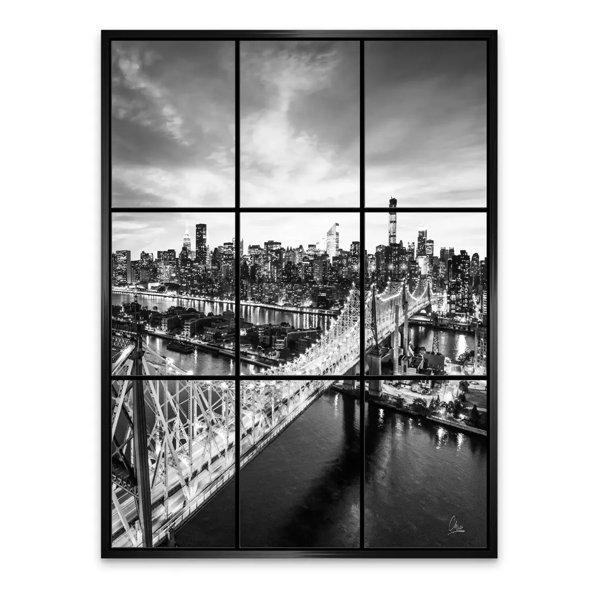 Bridge Lights New York Alu Dibond Bild