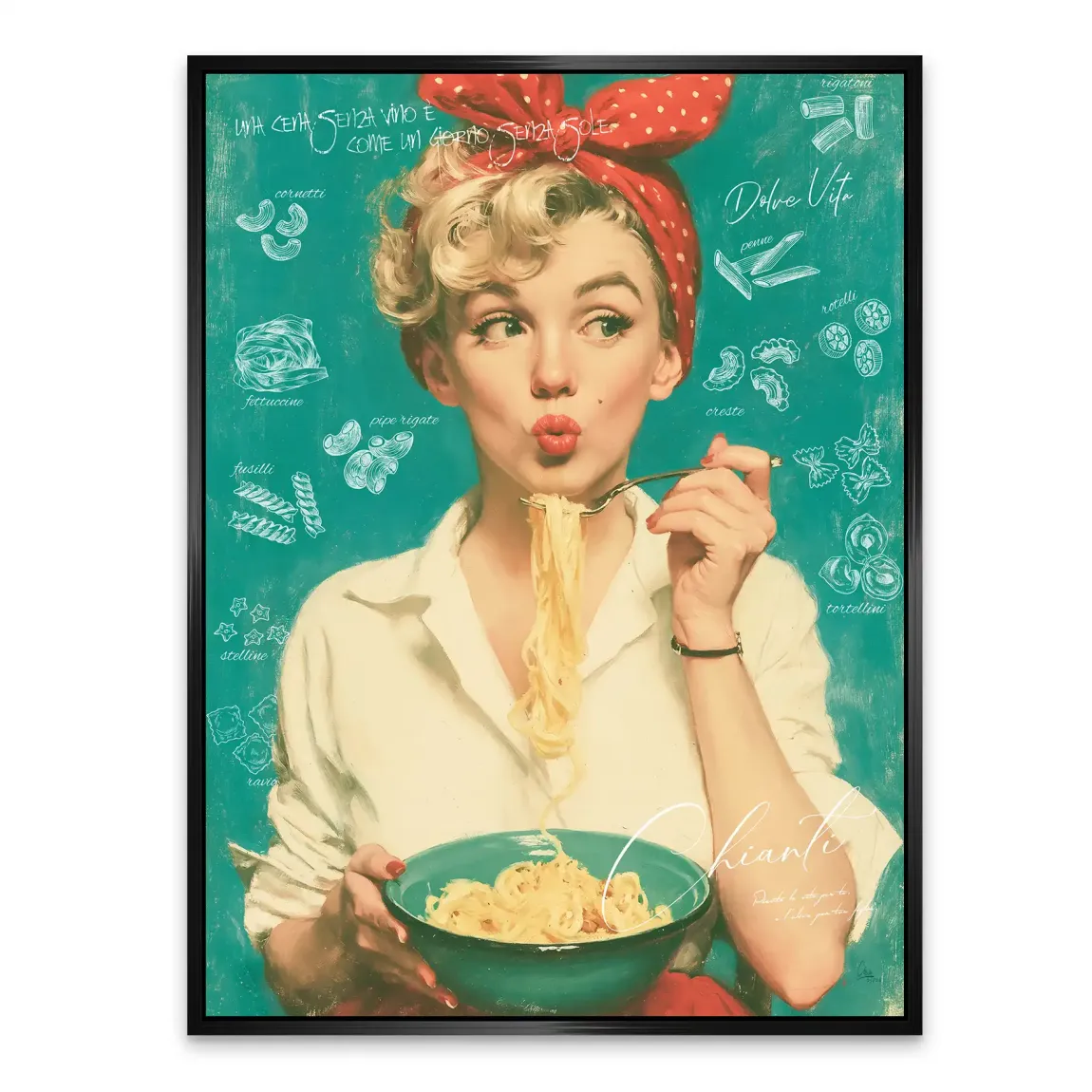 Marilyn Monroe Pasta Alu Dibond Wandbild