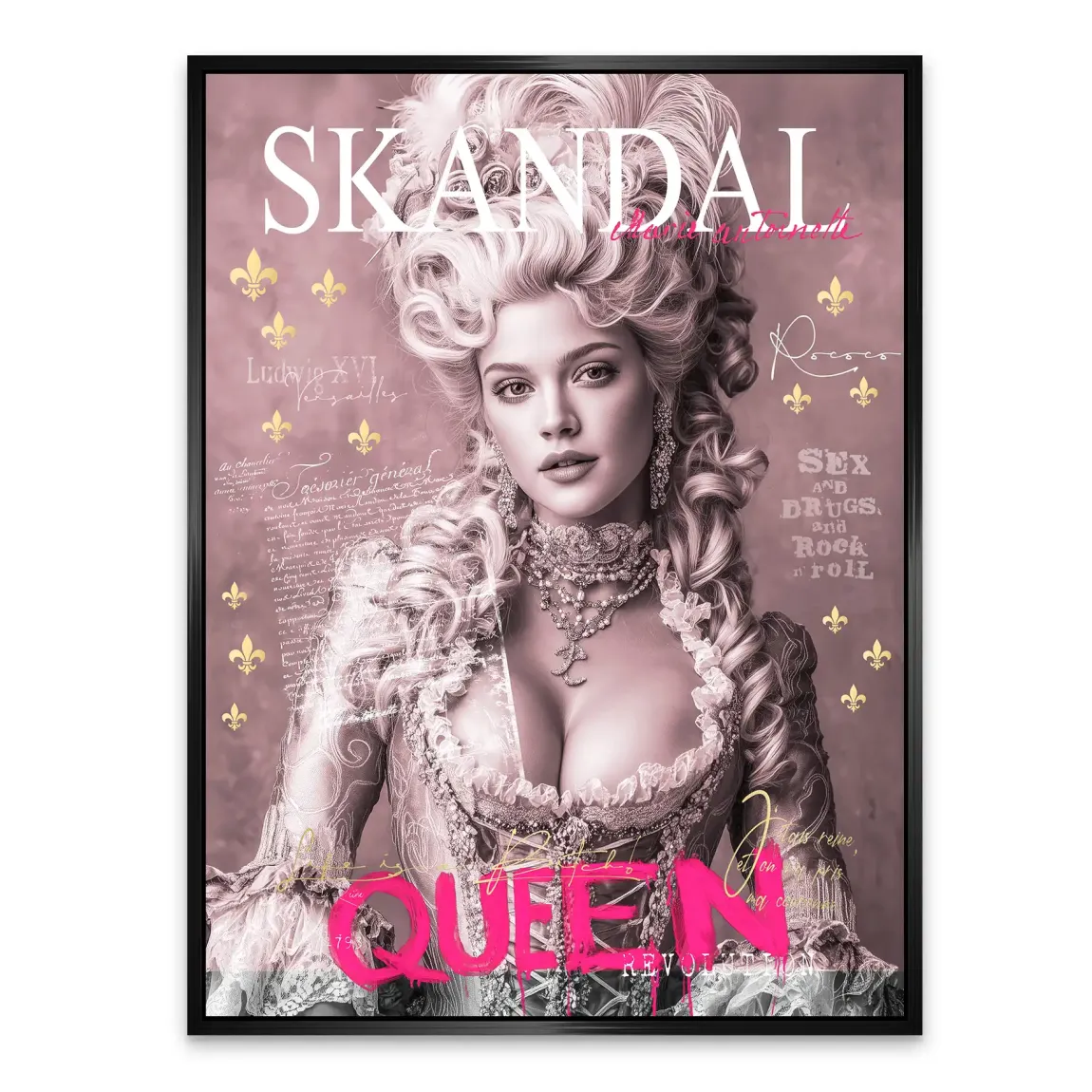 Marie Antoinette Queen Pop Art Alu Dibond Bild