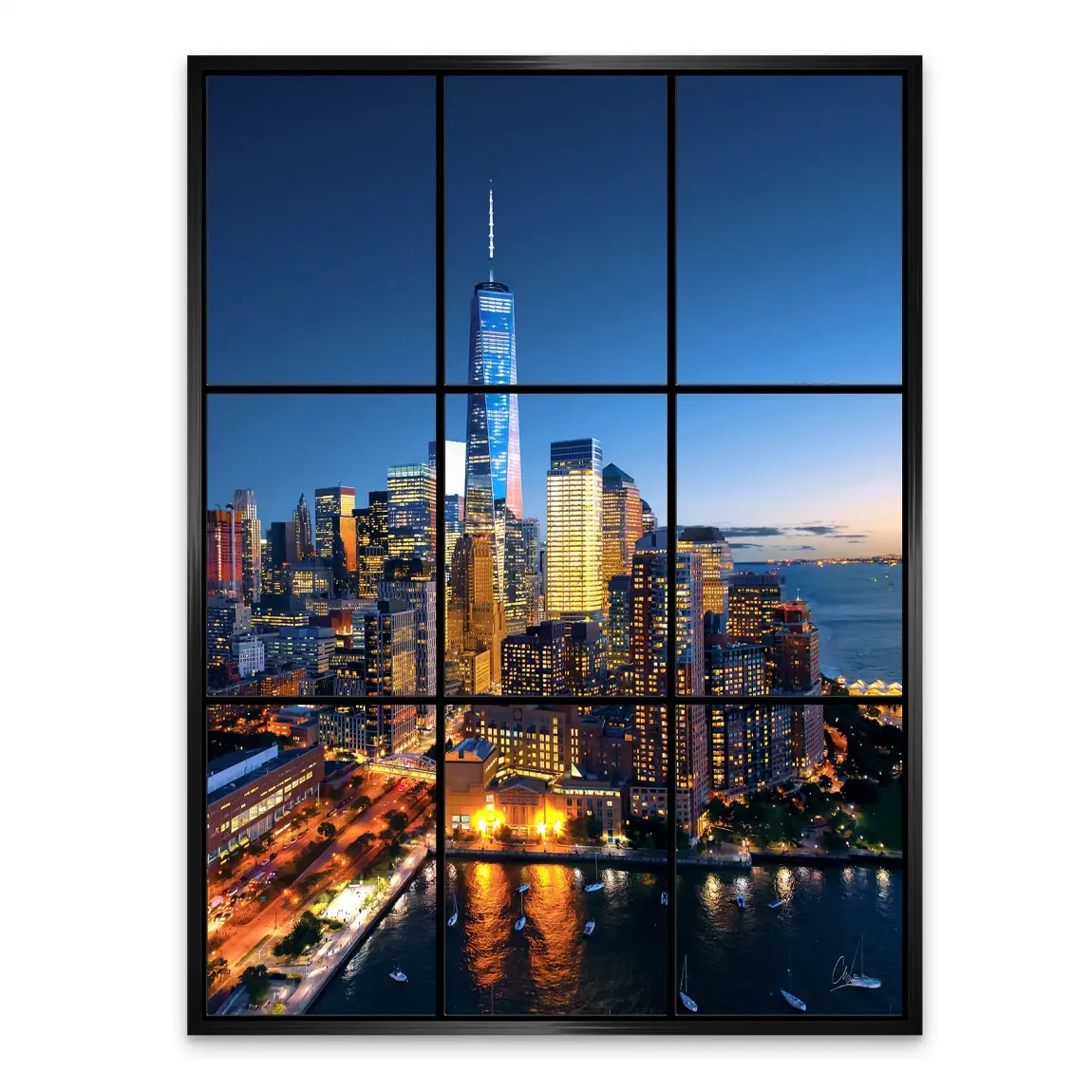 Skyline Lights New York Alu Dibond Bild