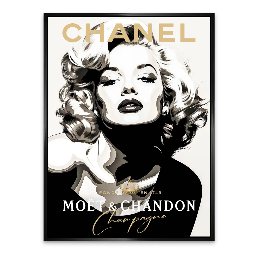 Marilyn Monroe Champagner Pop Art AluDibond Bild INGALERIE