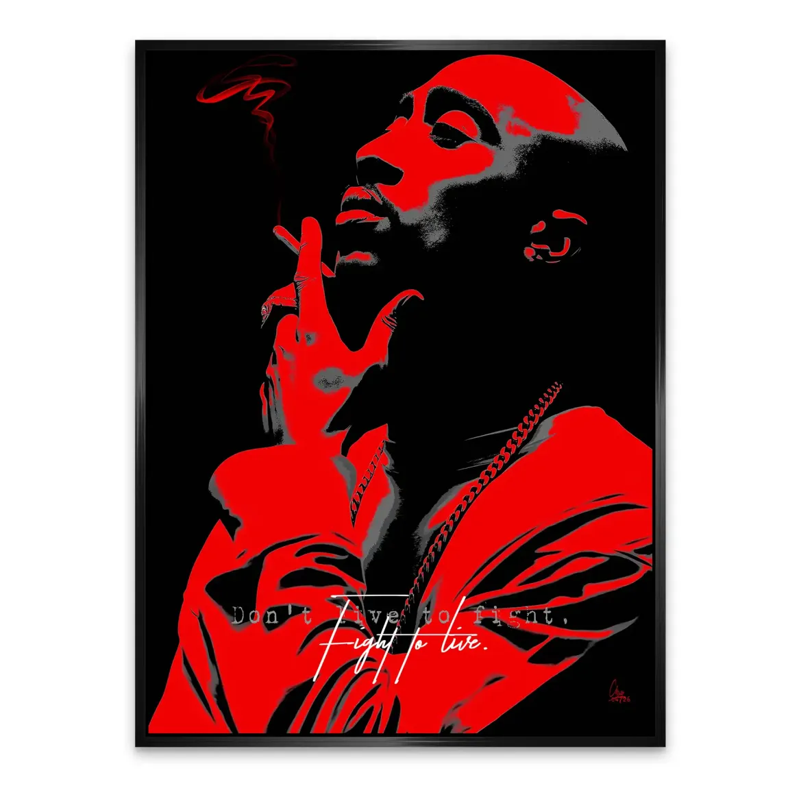 Tupac Fight Alu Dibond Wandbild
