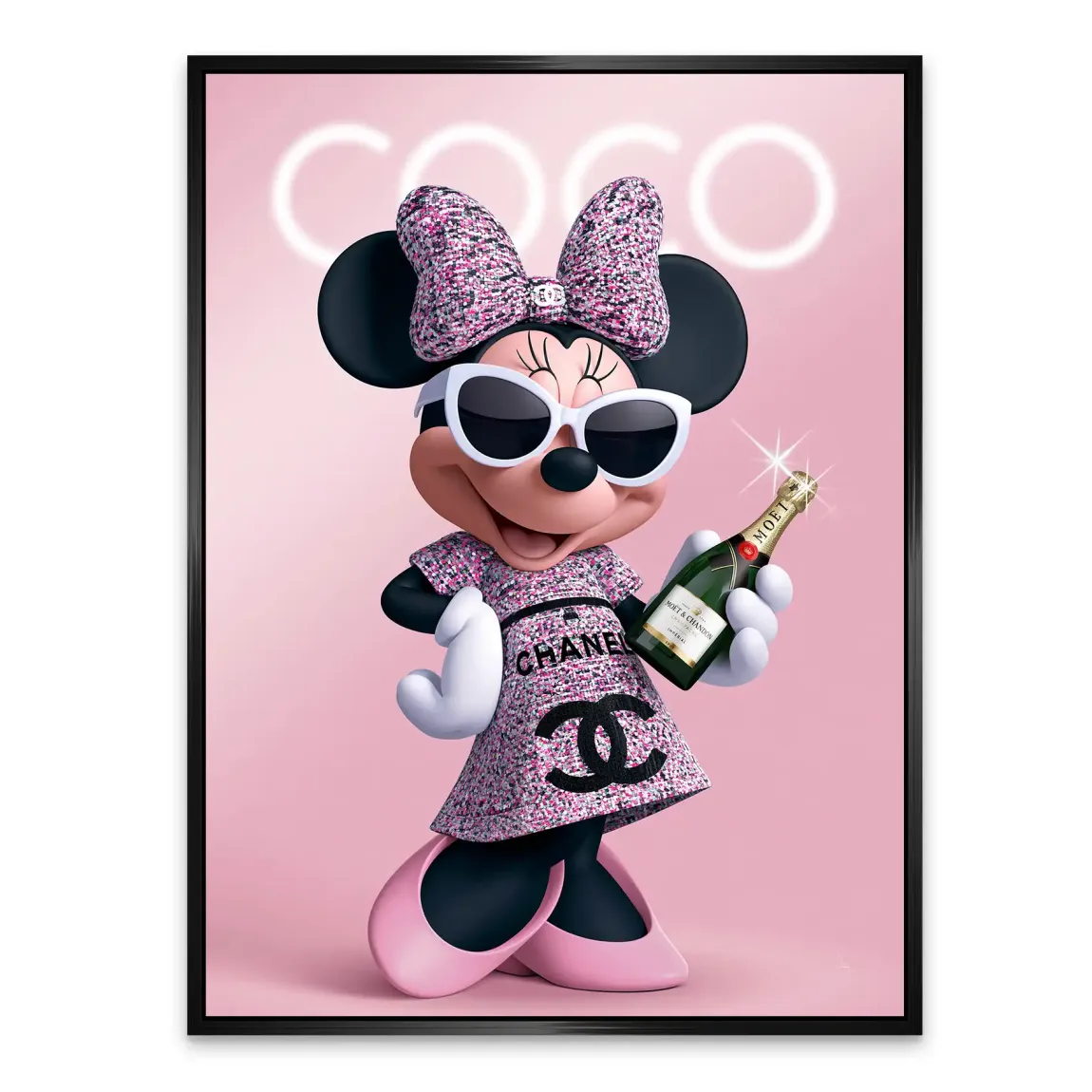 Minnie Maus Moet Alu Dibond Wandbild