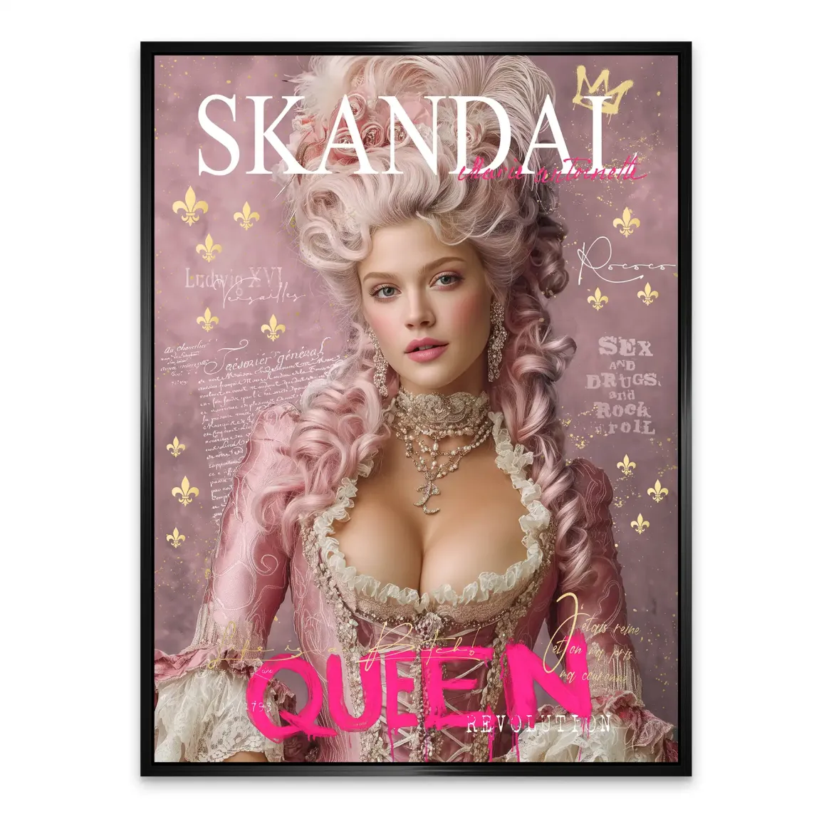 Marie Antoinette Skandal Pop Art Alu Dibond Bild