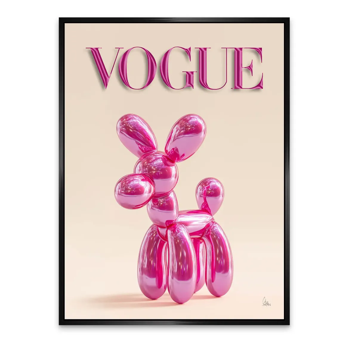 Vogue Hund Alu Dibond Wandbild