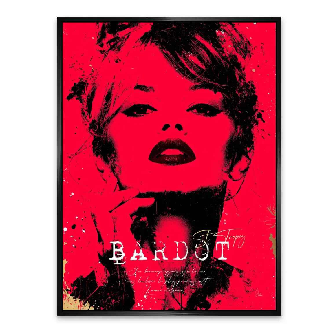 Brigitte Bardot Red Art Alu Dibond Bild