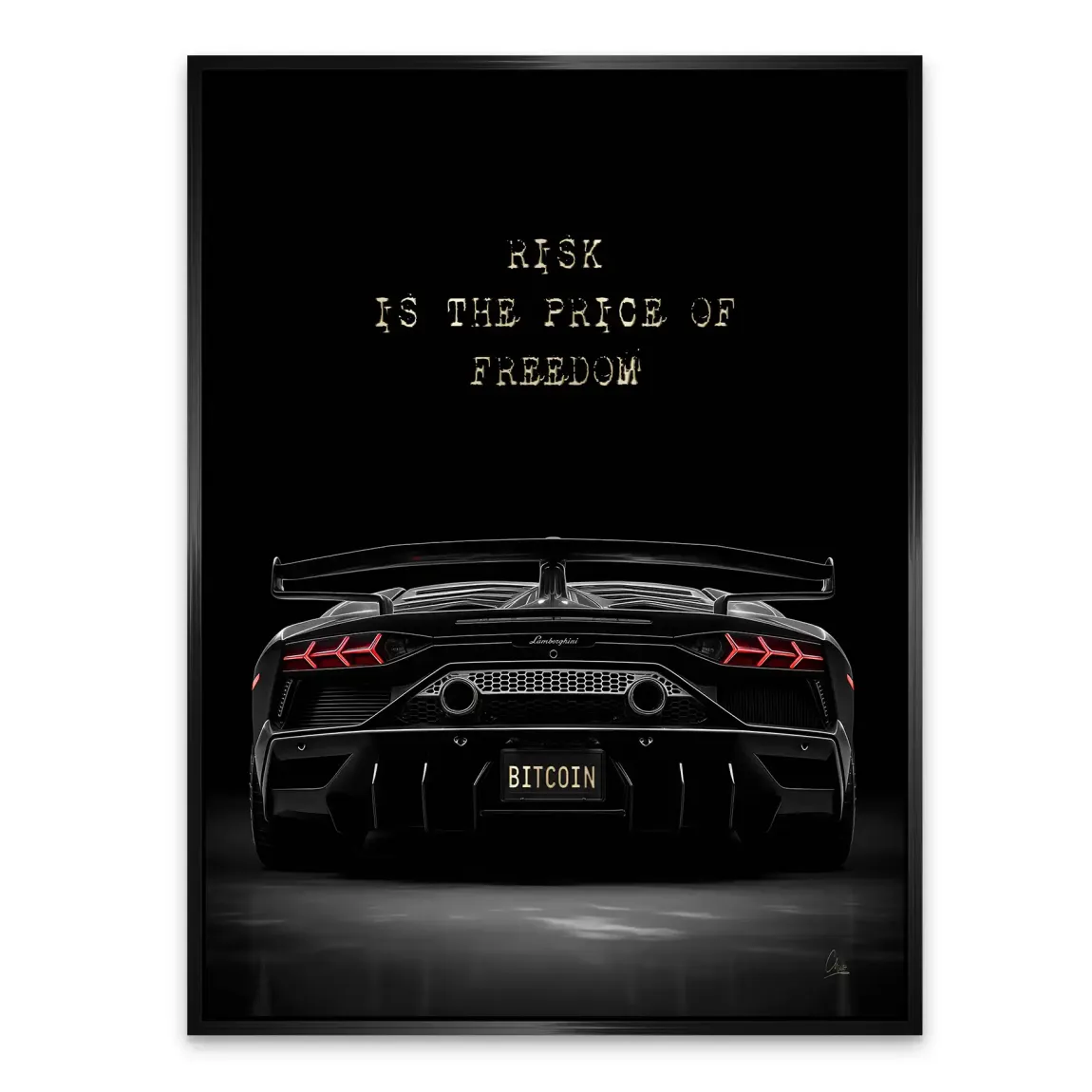 Lambo Bitcoin Alu Dibond Bild