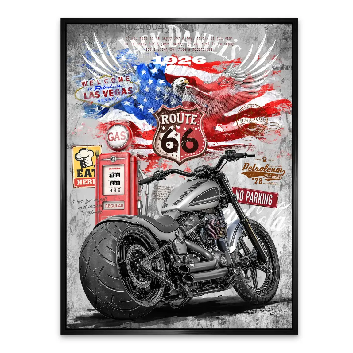 Harley Road Pop Art Alu Dibond Bild