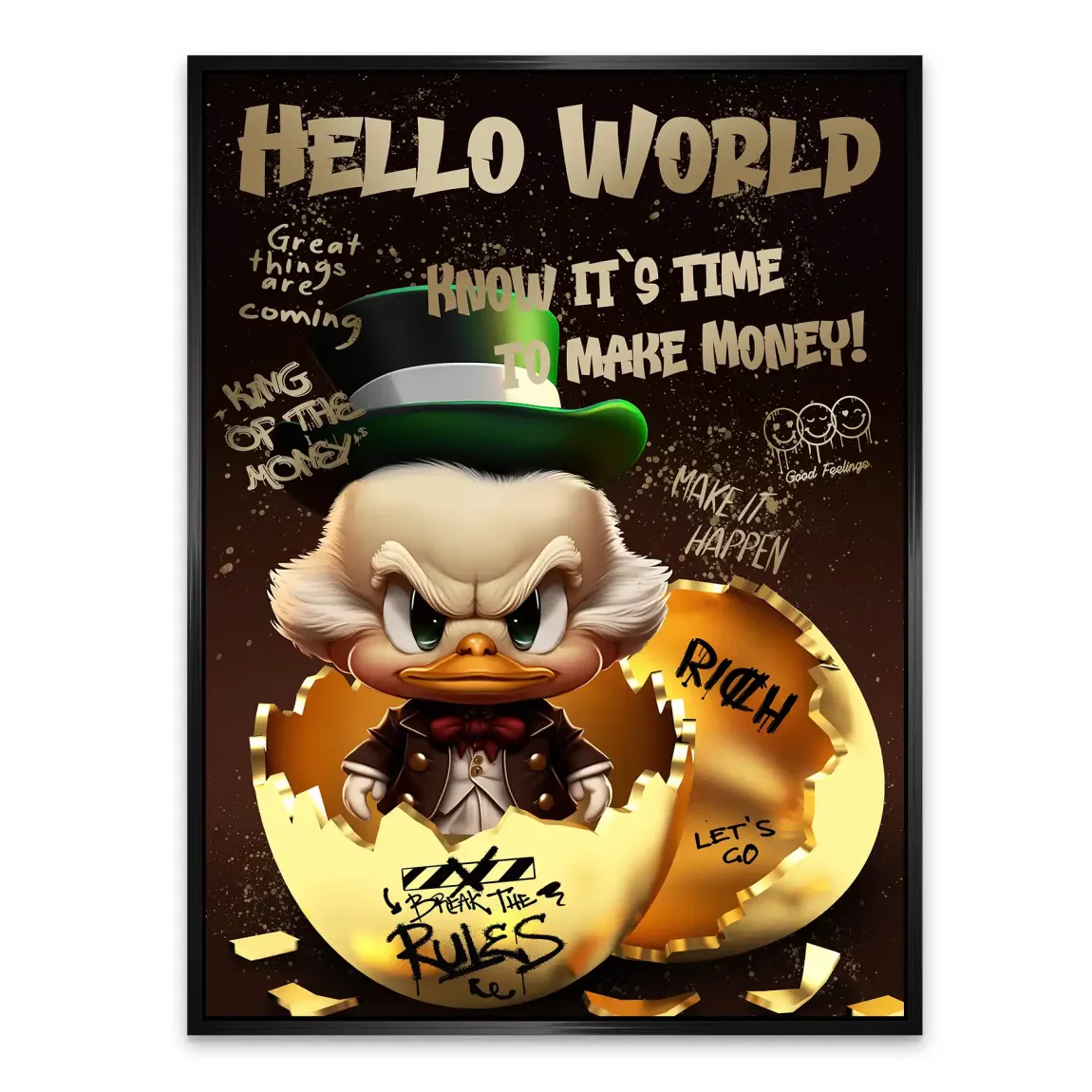 Money Master Dagobert Duck Alu Dibond Bild