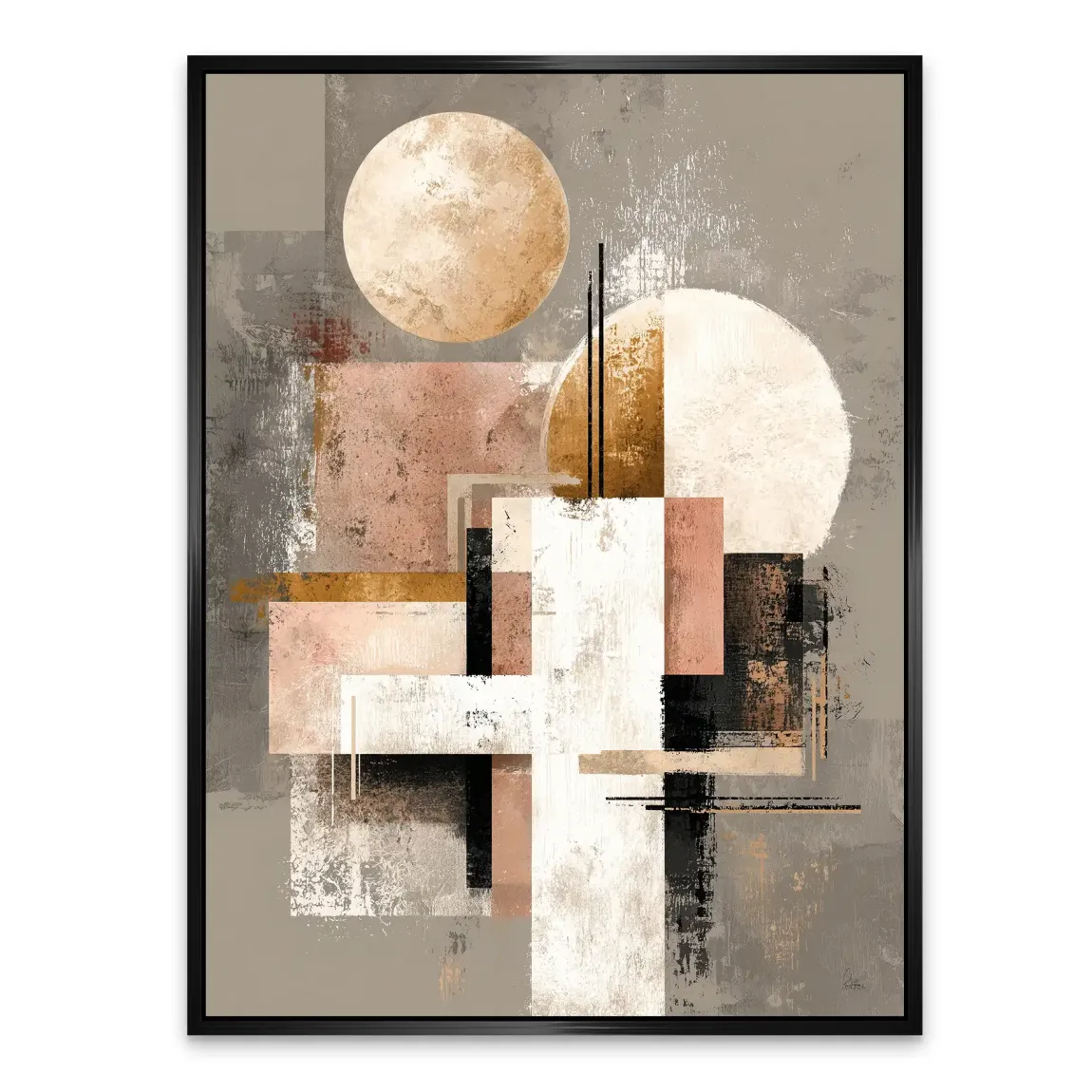 Goldene Geometrie Alu Dibond Wandbild