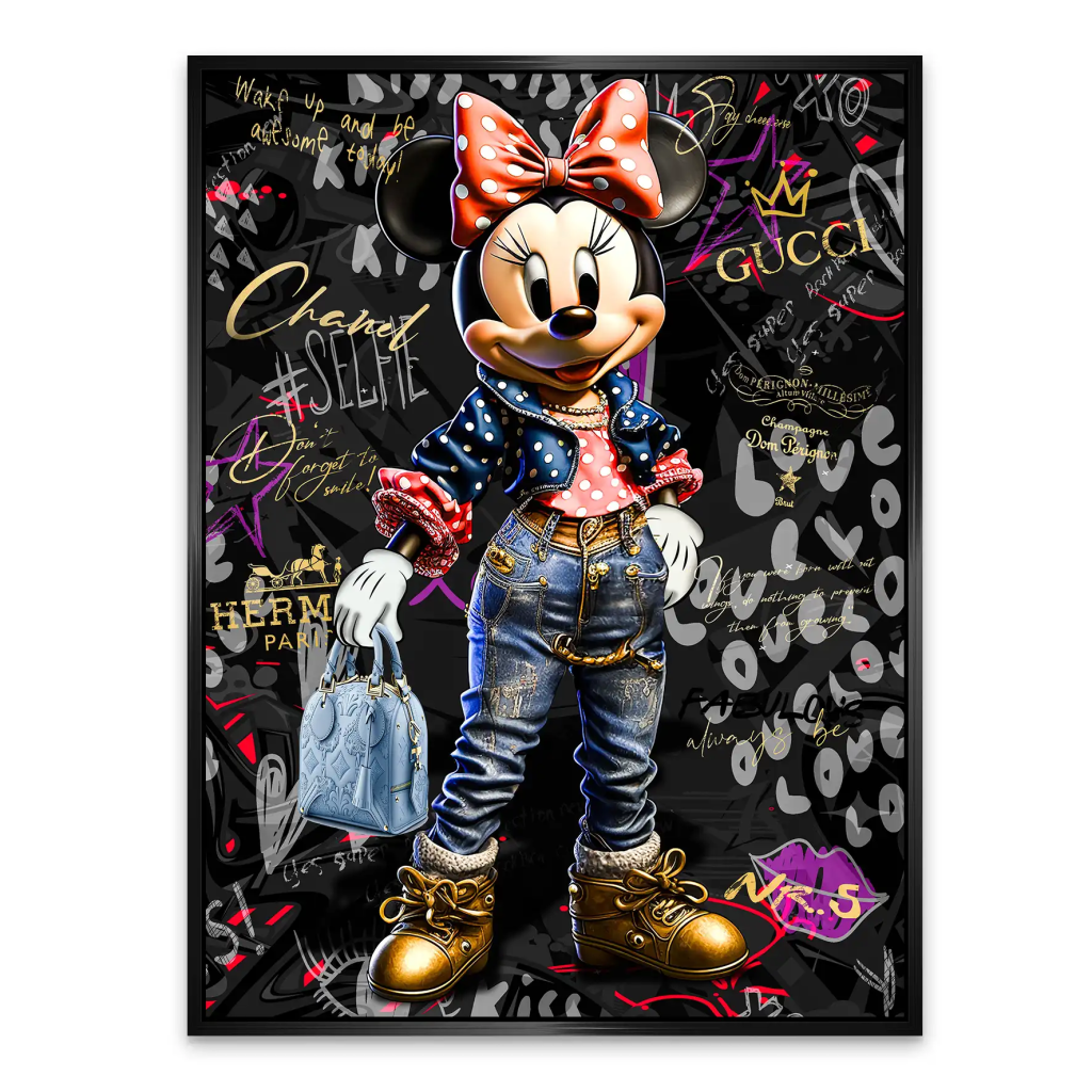 Minnie Maus Street Art Style Style AluDibond Bild INGALERIE