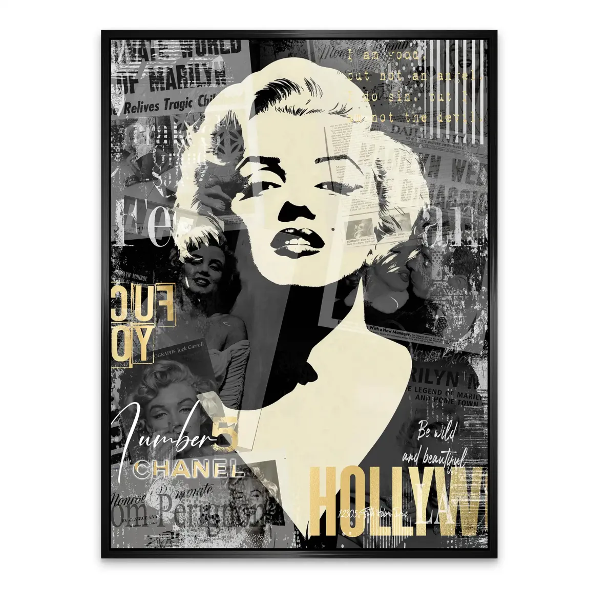 Marilyn Monroe Glamour News Alu Dibond Wandbild