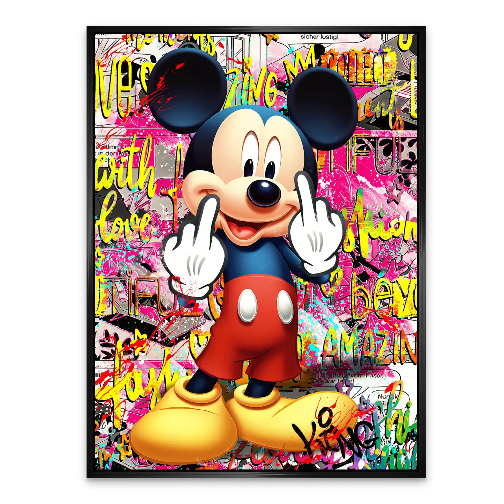 Micky Mittelfinger Street Art AluDibond Bild INGALERIE