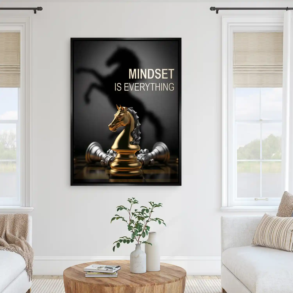 Motivation Schachfigur Springer AluDibond Bild INGALERIE