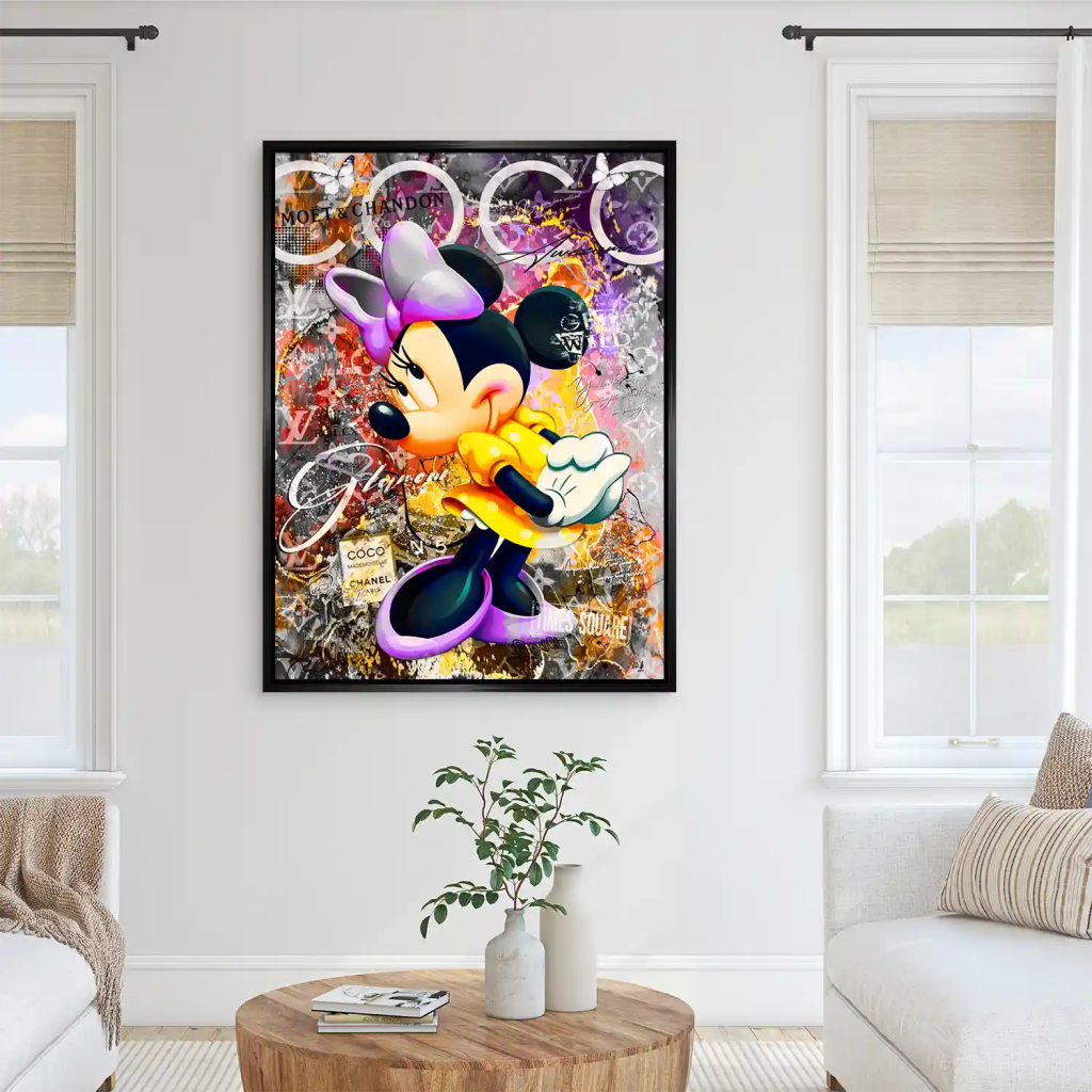 Minnie Maus Glamour Pop Art AluDibond Bild INGALERIE