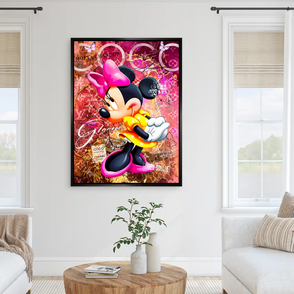 Minnie Maus Moet Pop Art AluDibond Bild INGALERIE