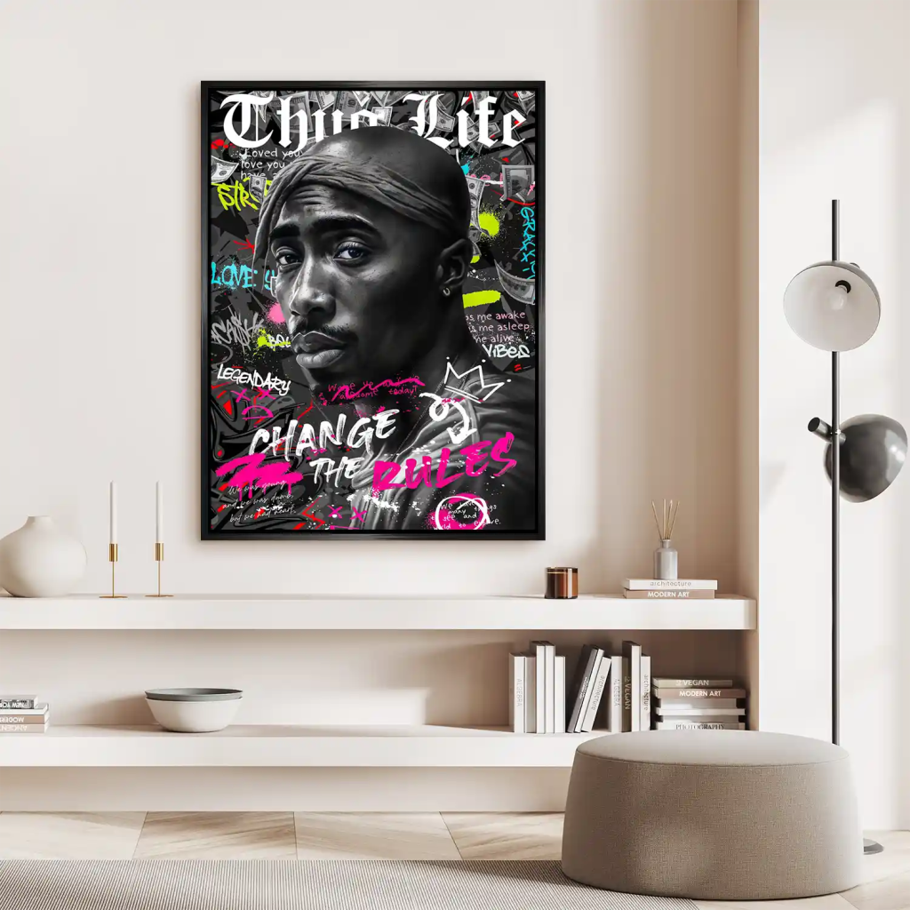 Pop Art Tupac Rules Aludibond Bild INGALERIE