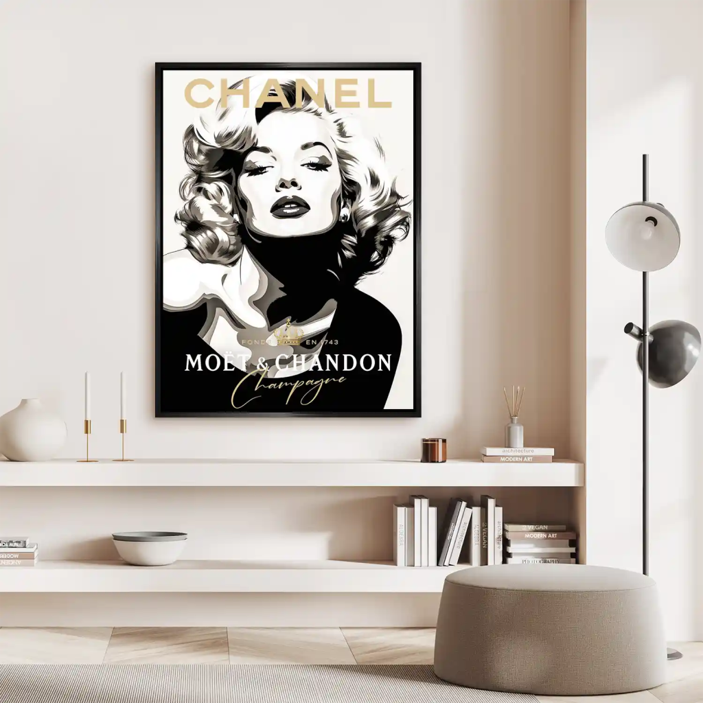 Marilyn Monroe Champagner Pop Art AluDibond Bild INGALERIE