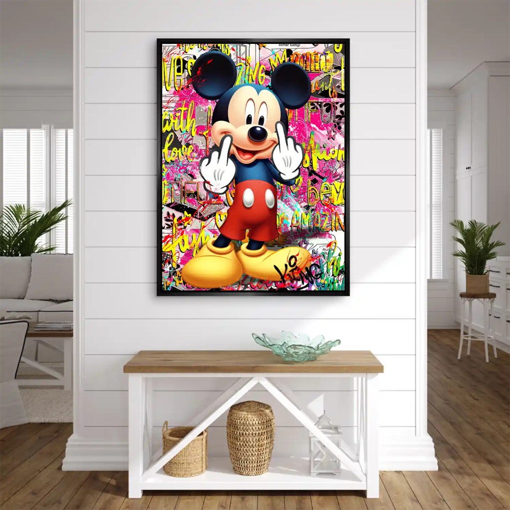 Micky Mittelfinger Street Art AluDibond Bild INGALERIE