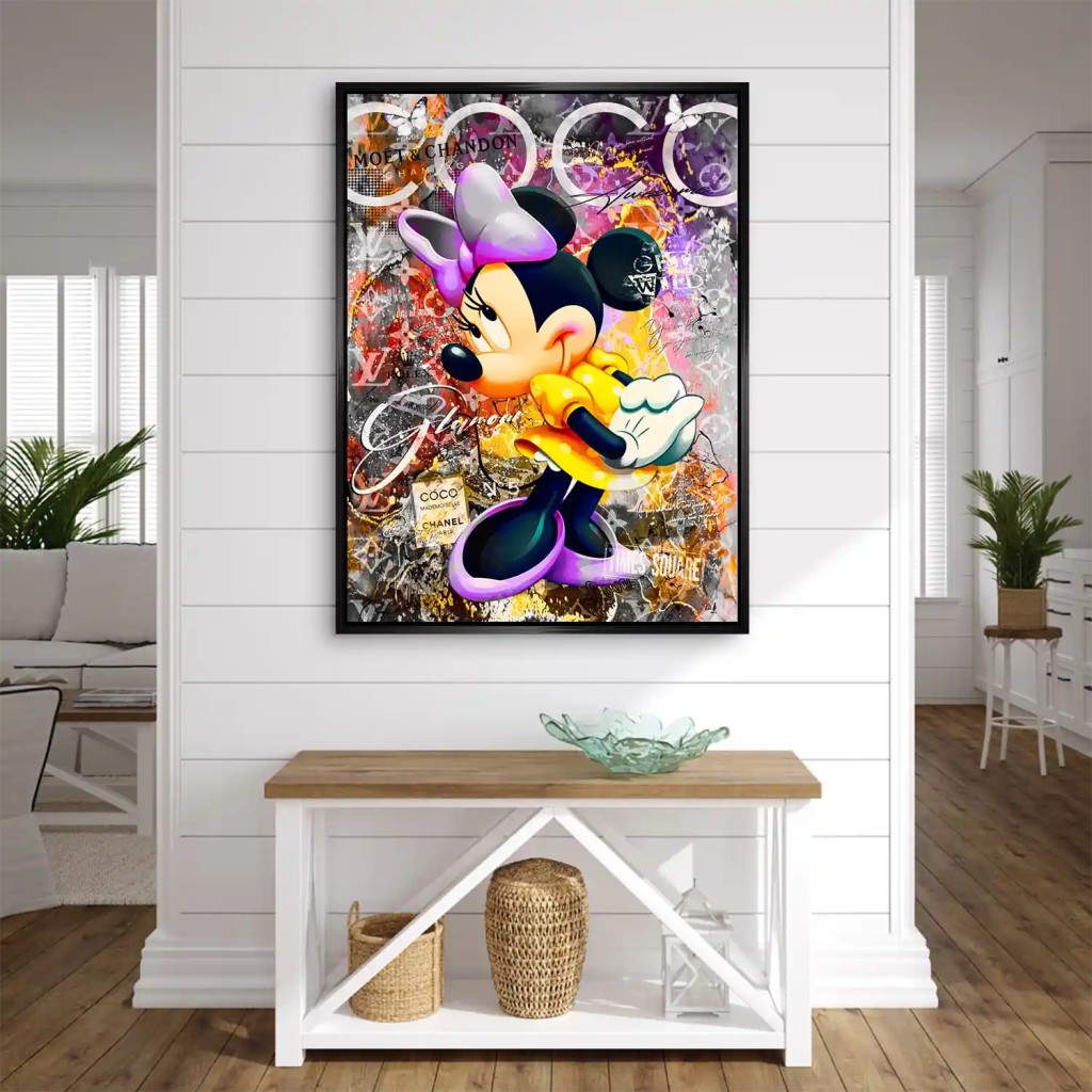 Minnie Maus Glamour Pop Art AluDibond Bild INGALERIE