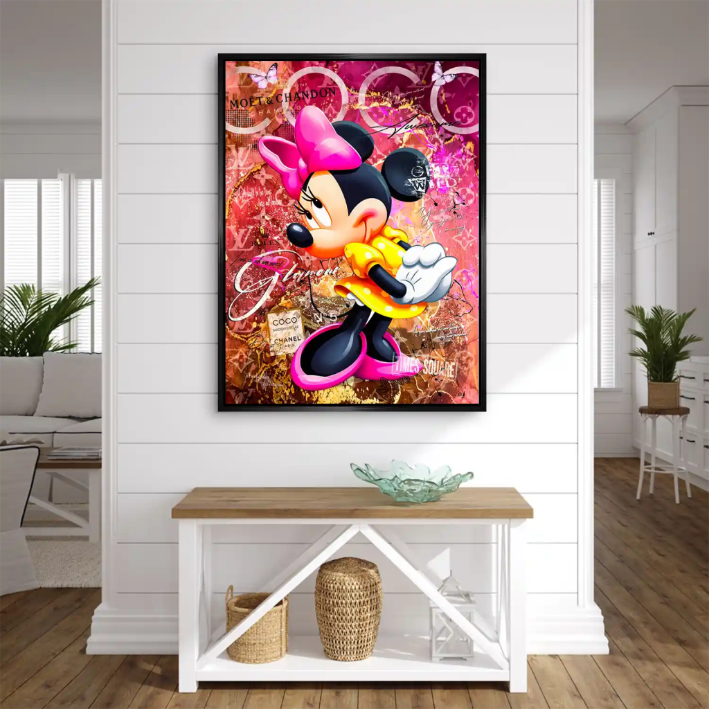 Minnie Maus Moet Pop Art AluDibond Bild INGALERIE