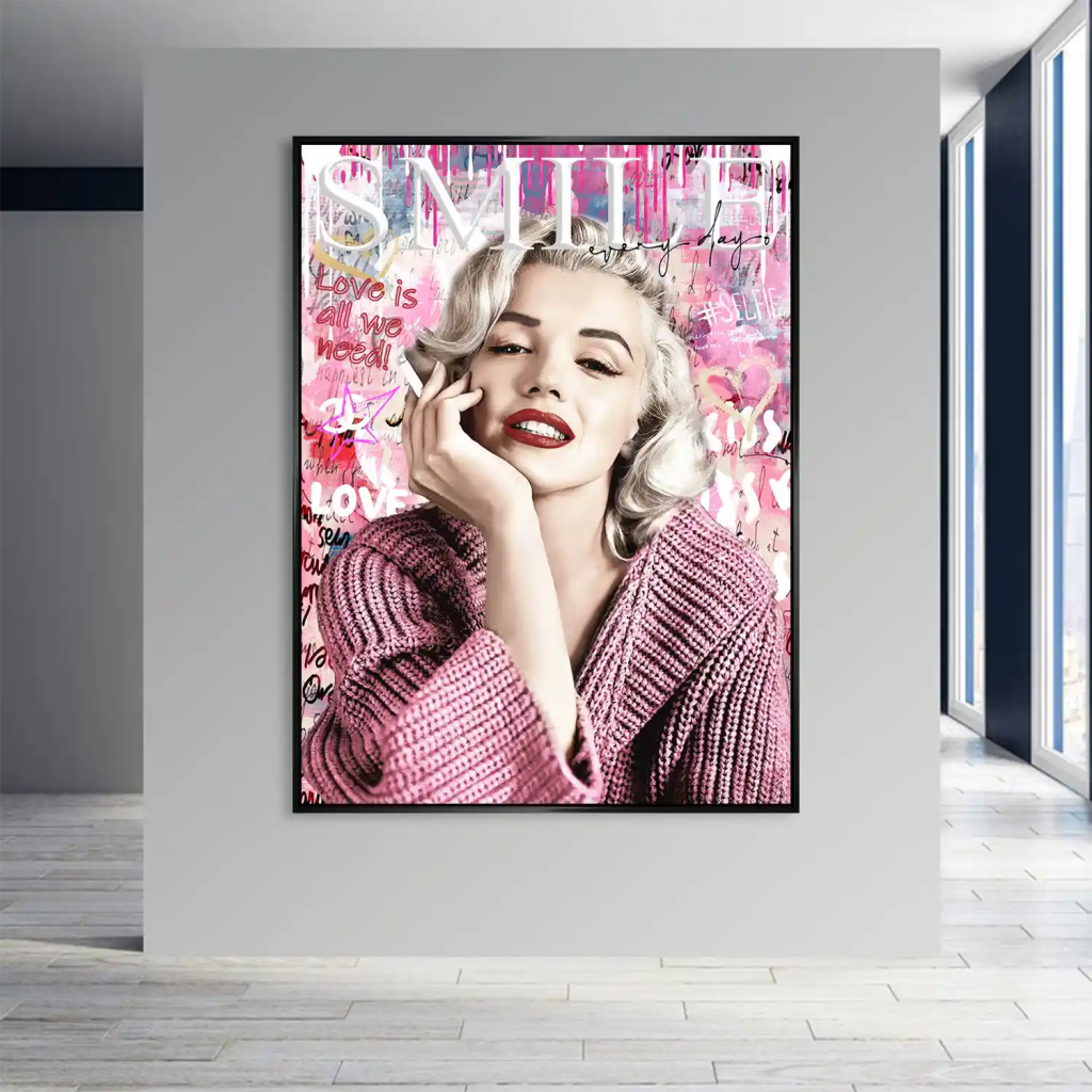 Pop Art Marilyn Monroe Smile AluDibond Bild INGALERIE