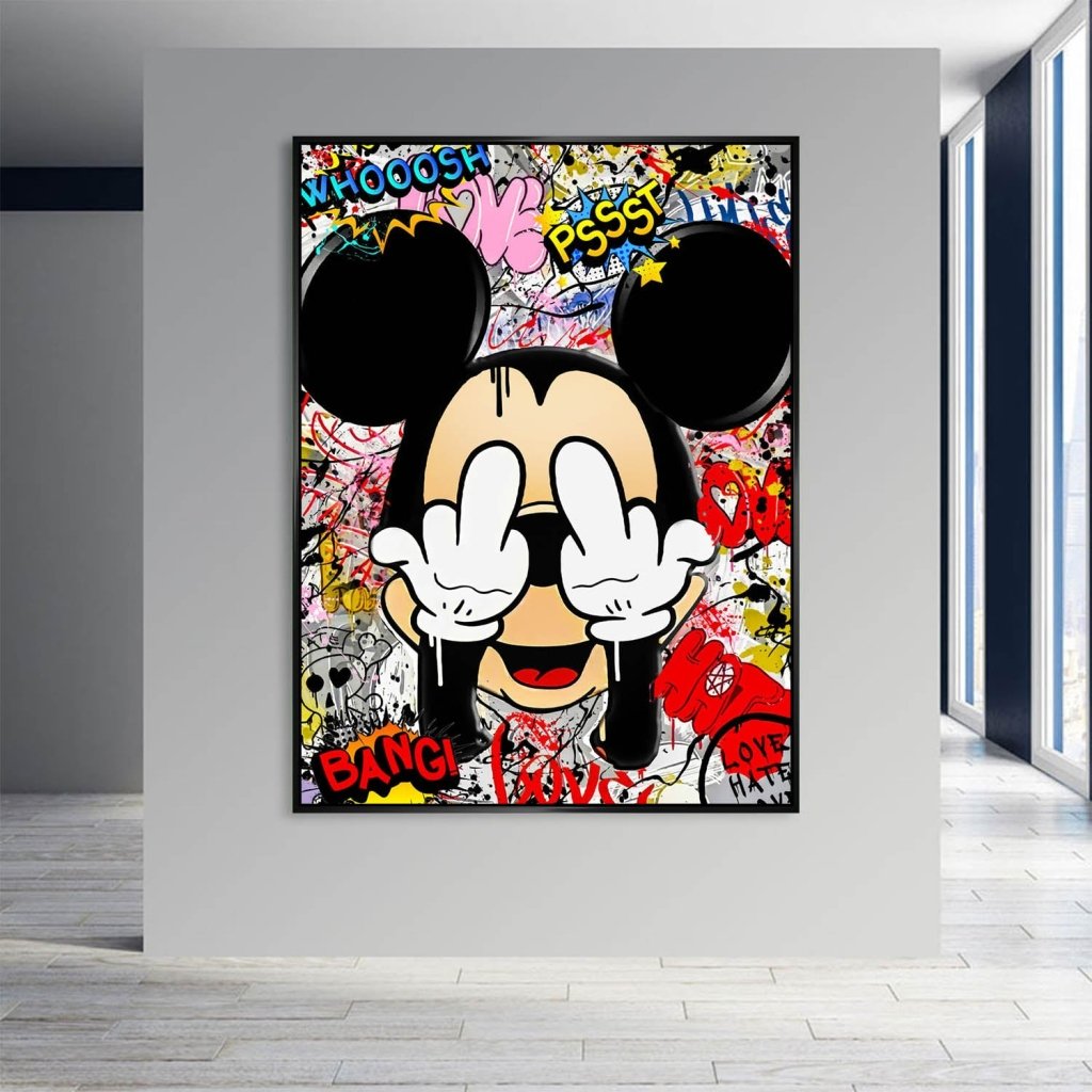 Bad Micky Maus Graffiti Art AluDibond Bild INGALERIE