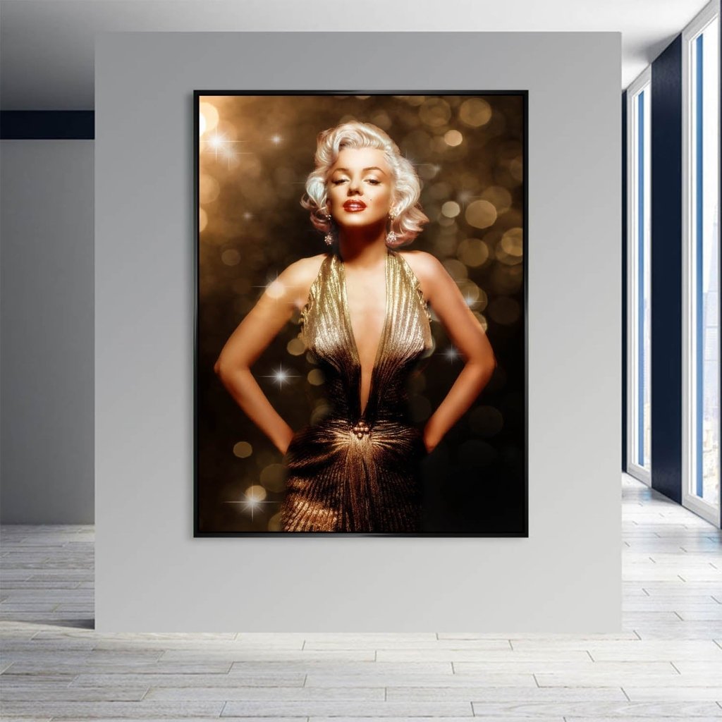 Marilyn Monroe Gold Style AluDibond Bild INGALERIE