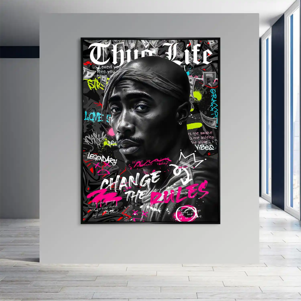 Pop Art Tupac Rules Aludibond Bild INGALERIE