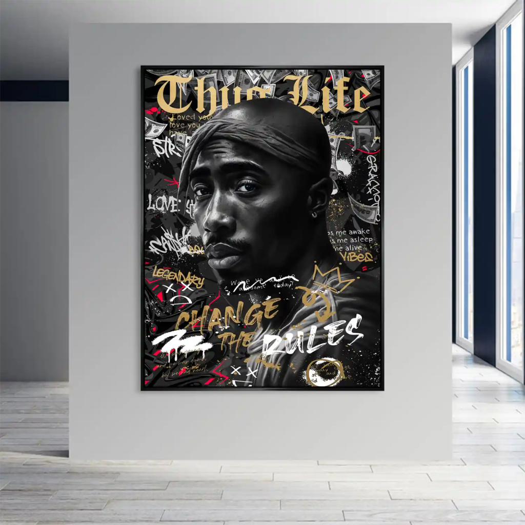 Pop Art Tupac Thug Life Aludibond Bild INGALERIE