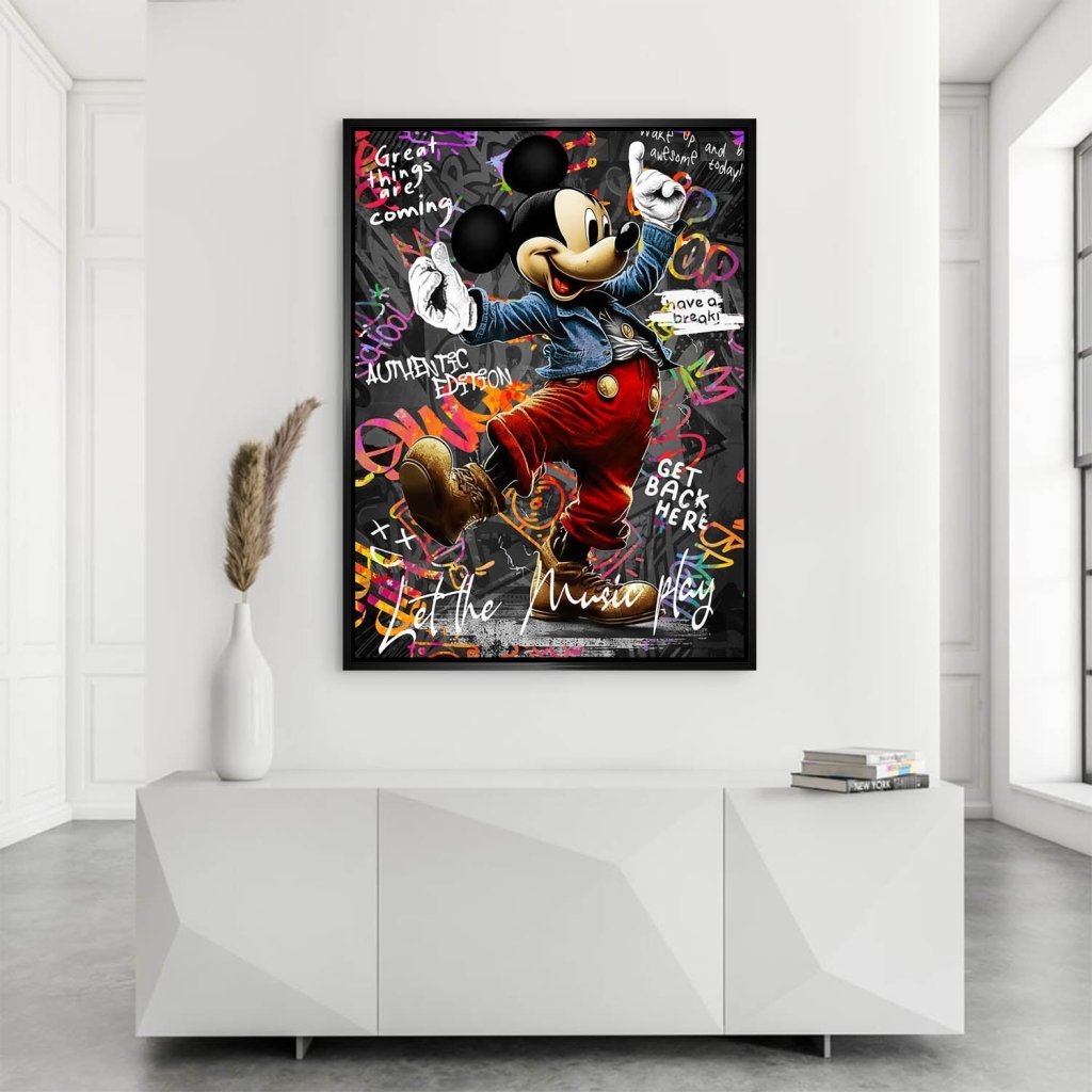 Micky Maus Dance Street Art AluDibond Bild INGALERIE