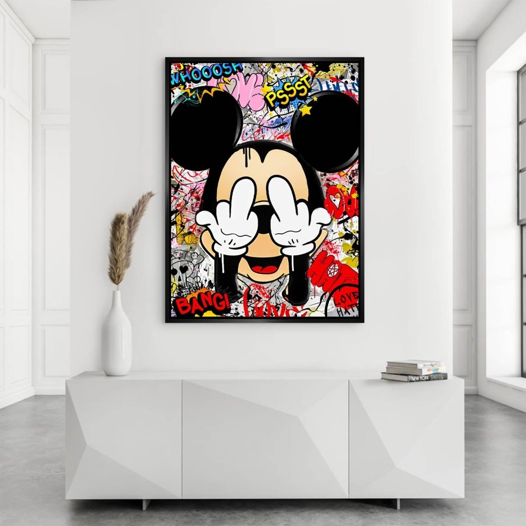 Bad Micky Maus Graffiti Art AluDibond Bild INGALERIE