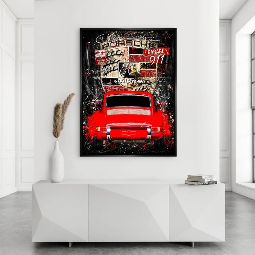 Porsche 911 Pop Art Style AluDibond Bild INGALERIE