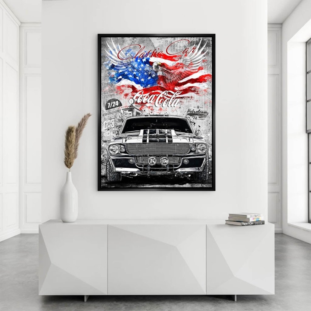 Ford Mustang Pop Art Modern Style AluDibond Bild INGALERIE