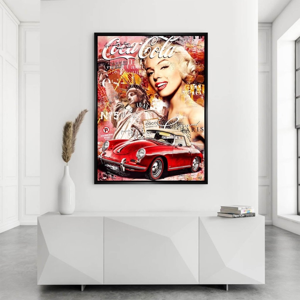 Marilyn Monroe Speedster Pop Art AluDibond Bild INGALERIE