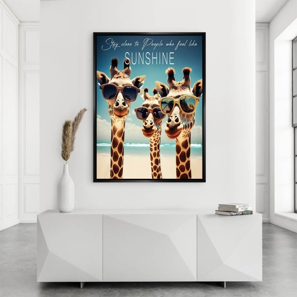 Giraffe Sunshine AluDibond Bild INGALERIE