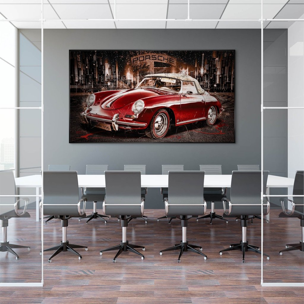 Porsche 356 Retro Alu Gebürstet Bild INGALERIE